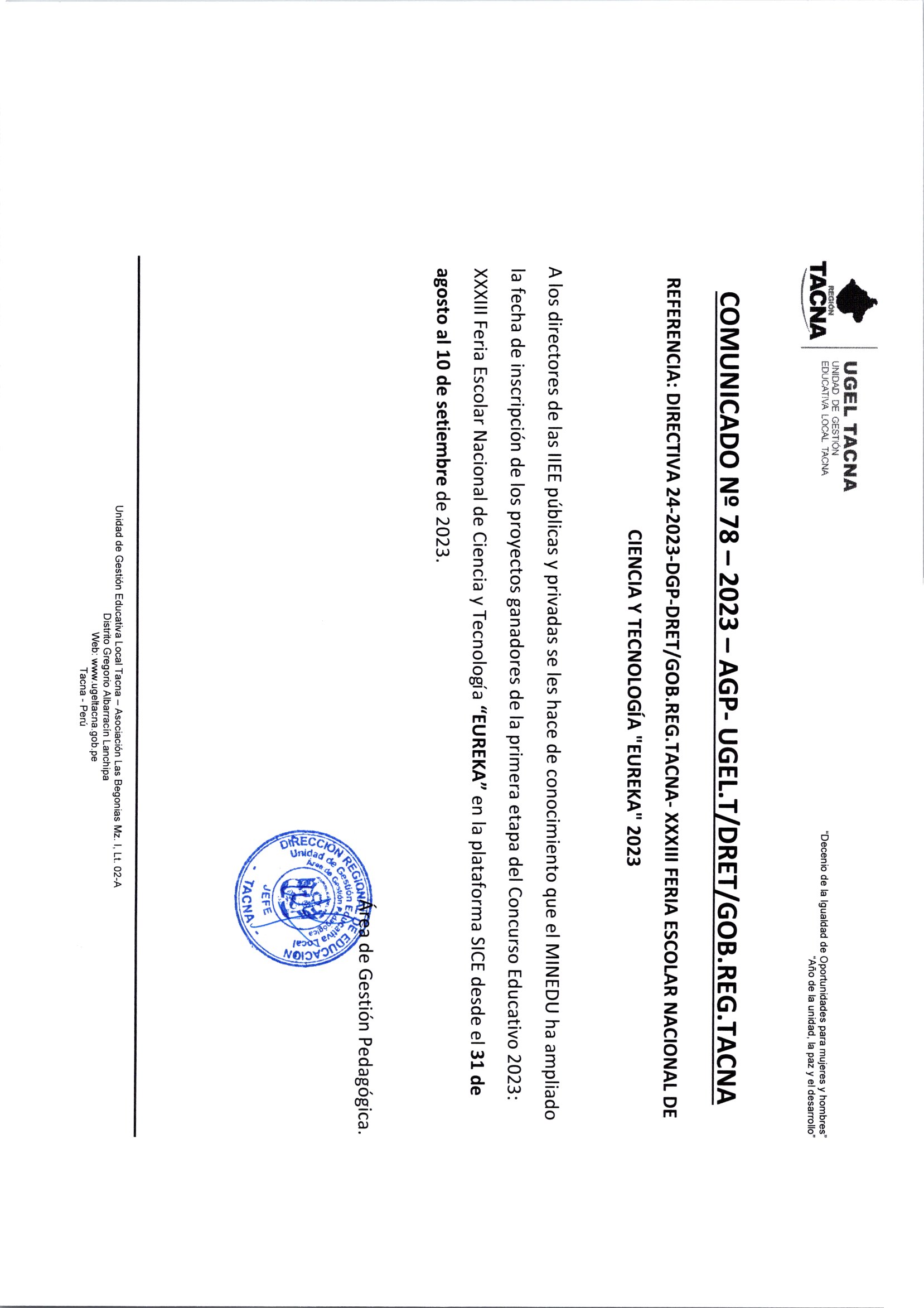 Archivo JPG de comunicado