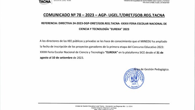 Archivo JPG de comunicado