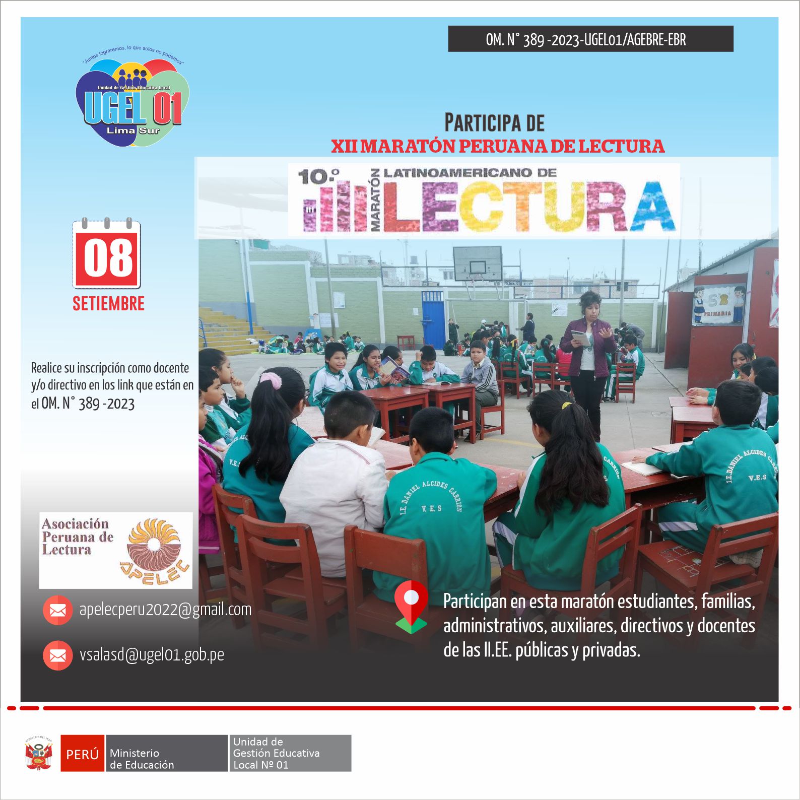 Participa en la X maratón latinoamericana de lectura y XII maratón peruana de lectura 2023
