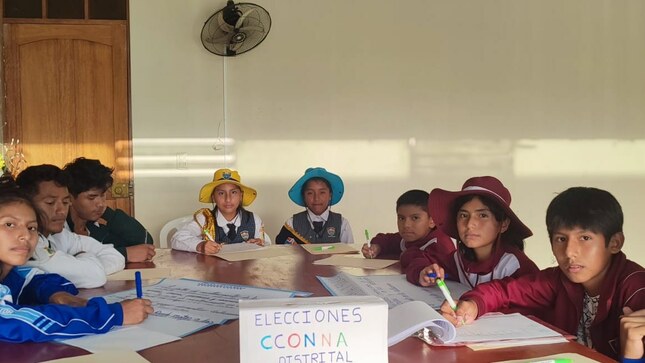 Niños y adolescentes de las diferentes Instituciones Educativas del Distrito de San Gabán