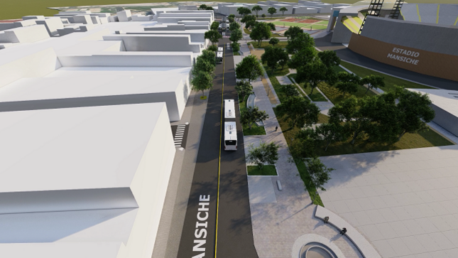 Imagen 3D del proyecto de BRT de Trujillo.