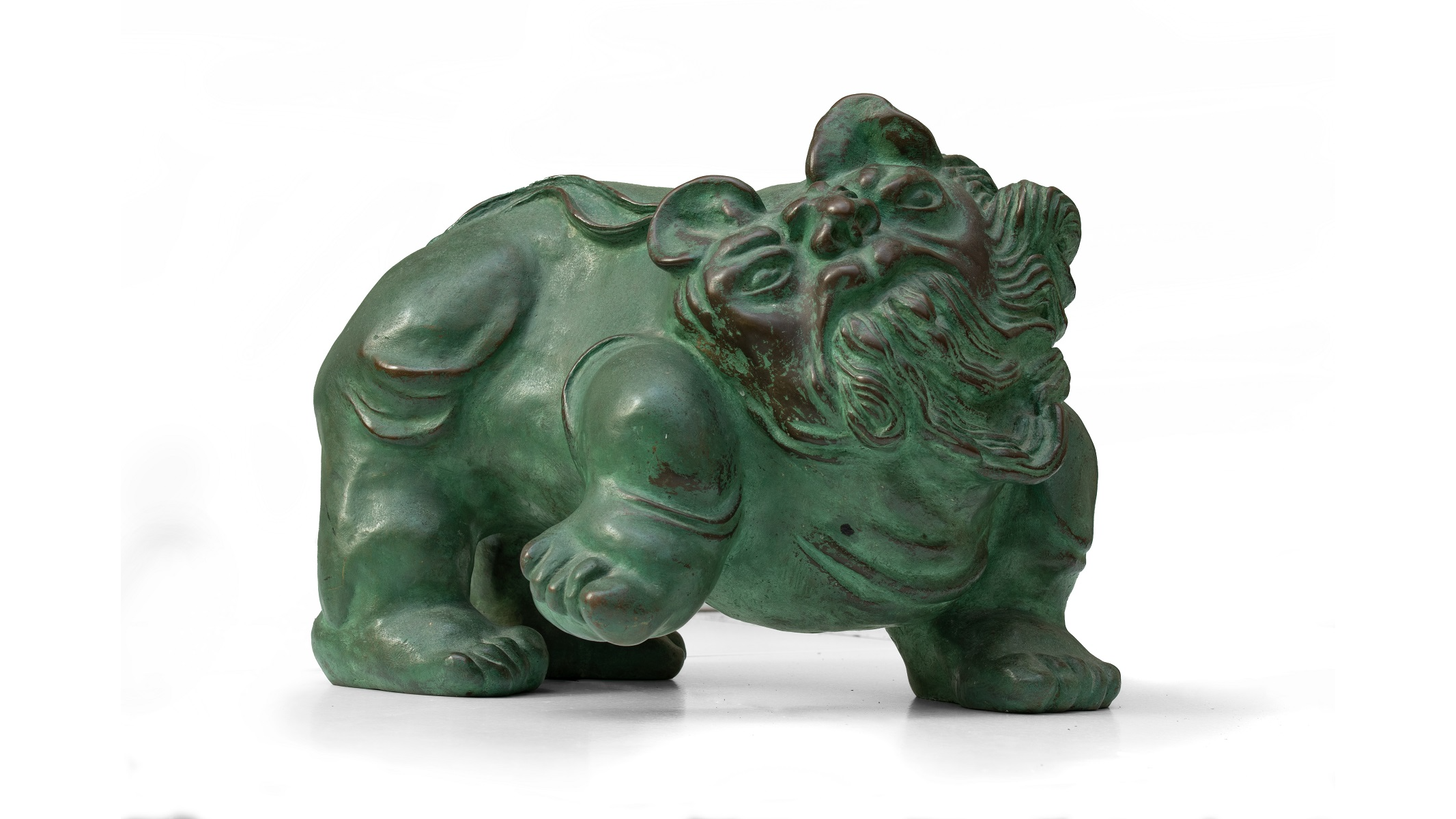 Puma de agua. Tilsa Tsuchiya Castillo. Escultura. Bronce patina verde