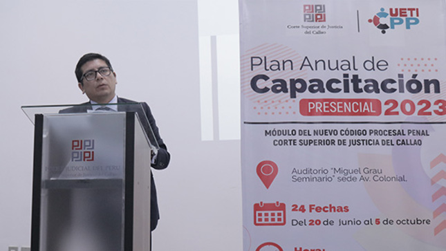 magistrado Gino Paolo Delzo Livias, del Juzgado Penal Colegiado Permanente del Callao dictó conferencia sobre Proceso Inmediato y Flagrancia Delictiva  