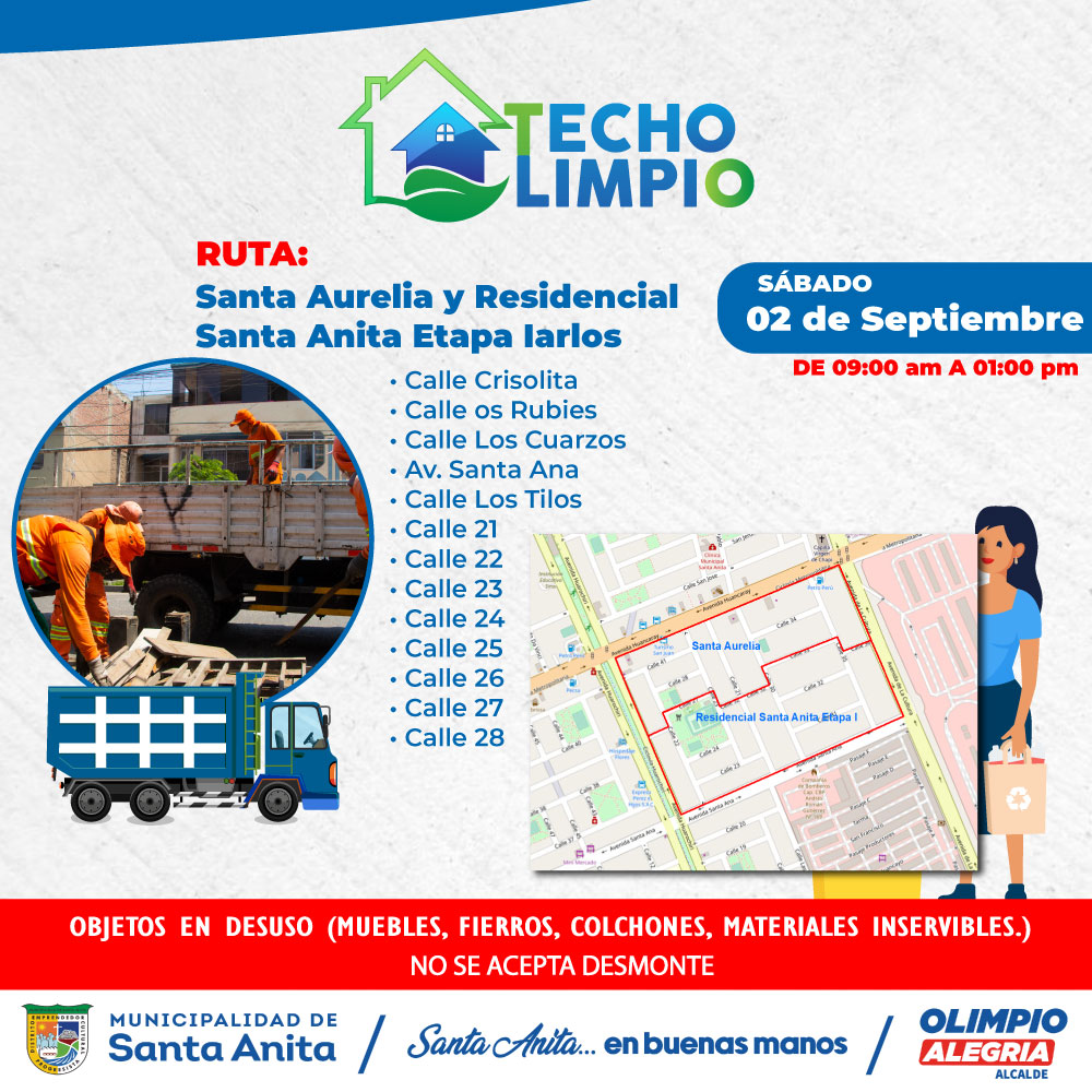 Techo Limpio Ruta Santa Aurelia y Residencial - Santa Anita Etapa larlos