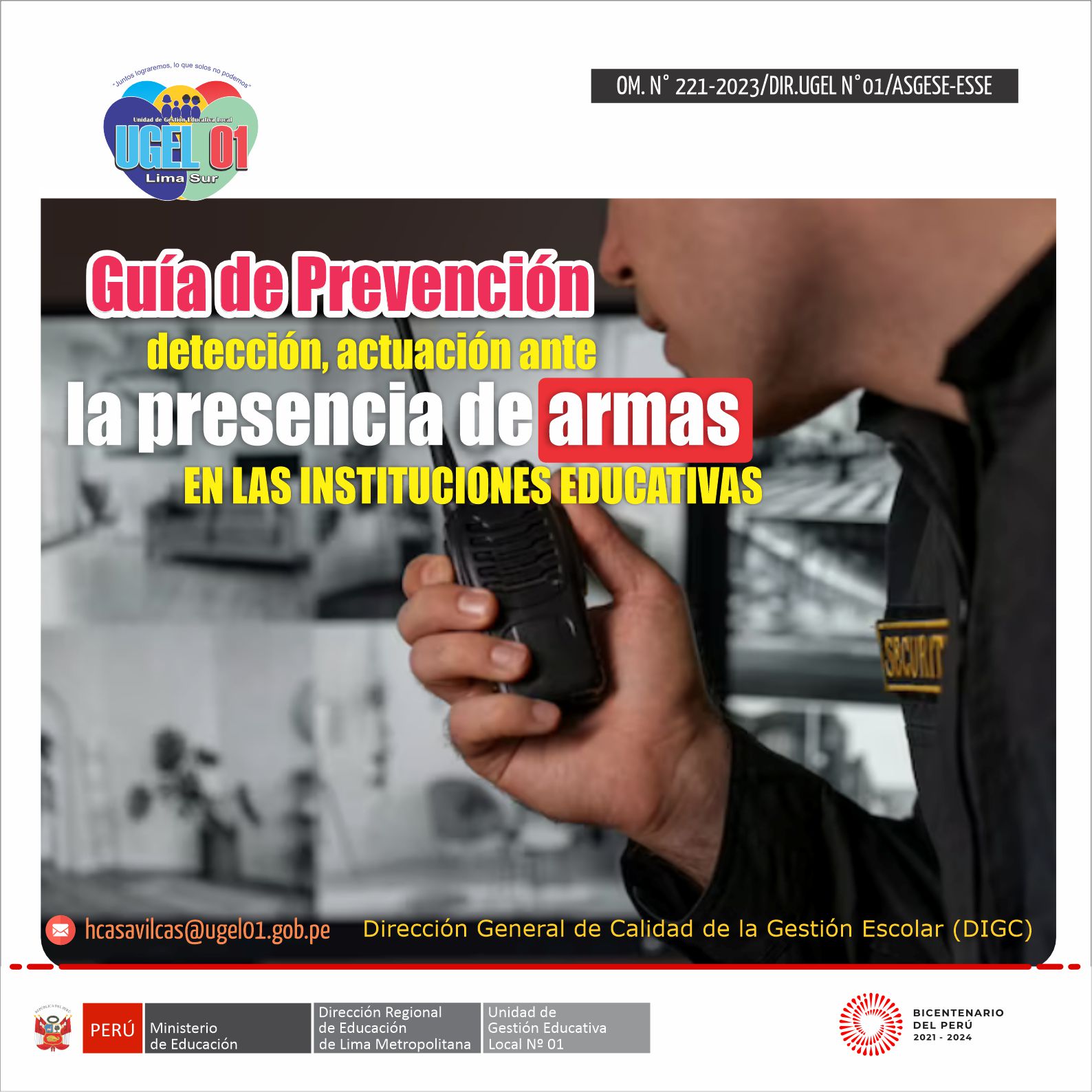 Guía de prevención, detección, actuación ante la presencia de armas en las instituciones educativas
