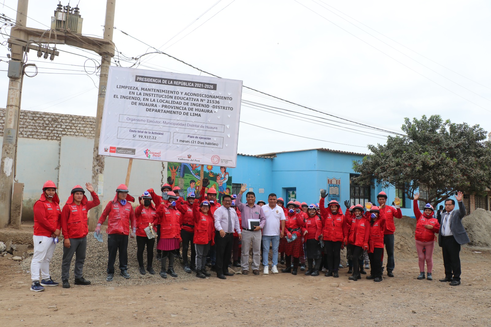 MUNICIPALIDAD DE HUAURA INICIA TRABAJOS DE MANTENIMIENTO EN LA I.E. Nº 21536 – EL INGENIO,  TERCER PROYECTO GESTIONADO  ANTE EL MINISTERIO DEL TRABAJO