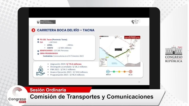 MTC confirma licitación de doble vía Tacna – Boca del Río 