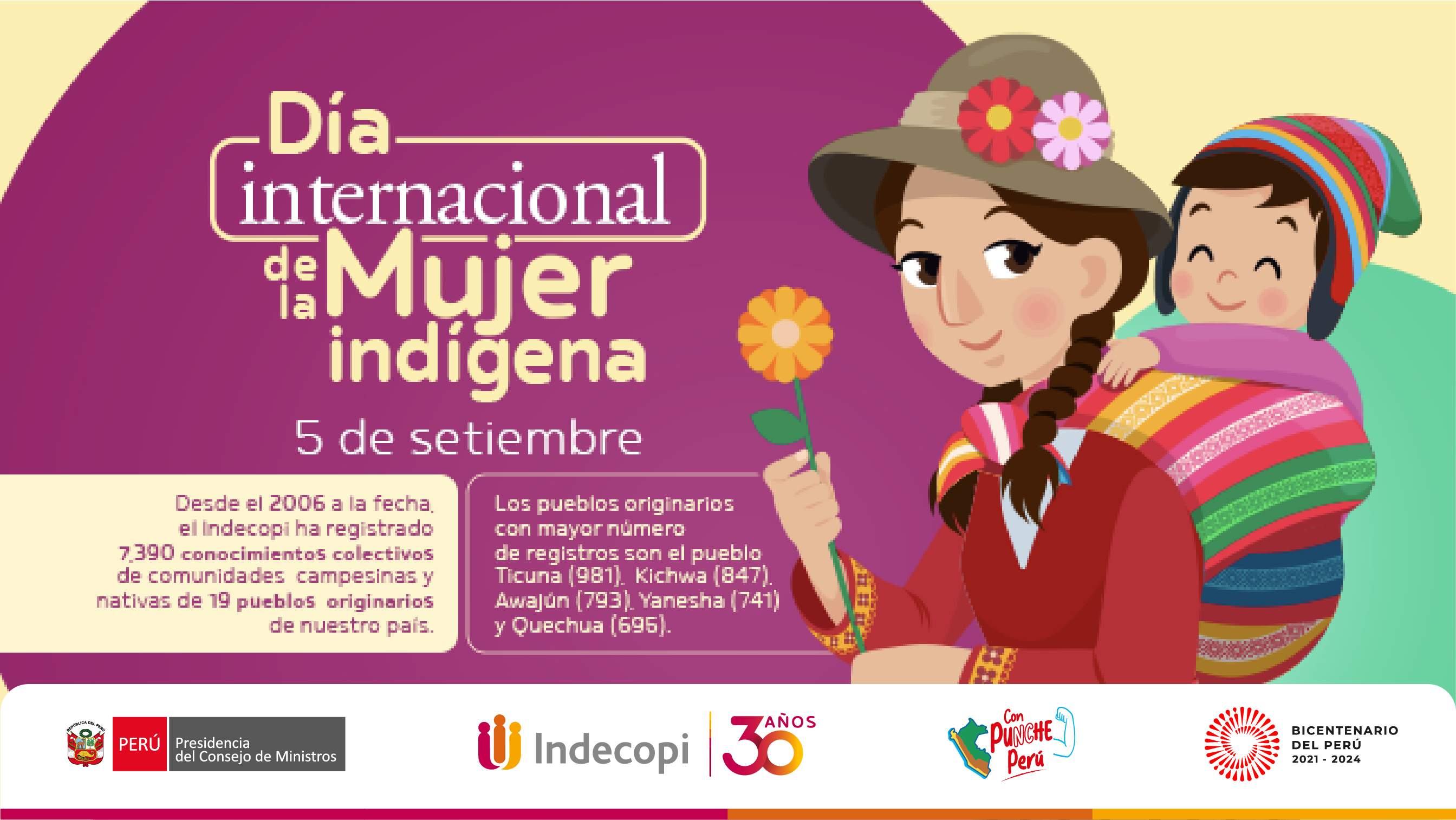 Día de la Mujer Indígena: Indecopi ha registrado 7390 conocimientos colectivos de nuestras comunidades campesinas y nativas