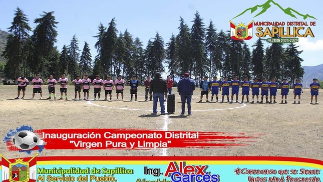 El día de hoy 19 de Agosto, la Municipalidad Distrital de Sapillica, que lidera Nuestro alcalde ing. Alex Garcés y equipo de regidores, dio por inaugurado el campeonato Distrital "Virgen Pura y Limpia" 2023. Como partido de apertura  jugaron los clubes deportivos SAN JOSE vs SPORT PAJUL, terminando el partido con un marcador  de 3 a 3 goles, llevándose así 1 punto cada club deportivo. 