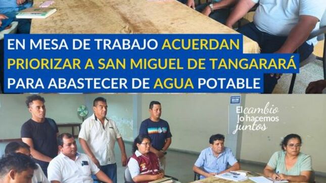 Acuerdan Priorizar A San Miguel De Tangarará Para Abastecer De Agua Potable.