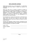 Vista preliminar de documento Formato de declaración jurada (CVA-RE-007)