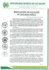 Vista preliminar de documento Resolución de Alcaldía 250-2023