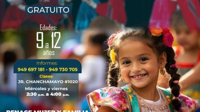 Inscríbete en todos nuestros talleres gratuitos 📝 𝑫𝑨𝑵𝒁𝑨𝑺 𝑭𝑶𝑳𝑲𝑳𝑶́𝑹𝑰𝑪𝑨𝑺  
📍  Jr. Chanchamayo N° 1020 