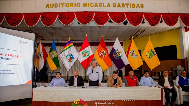 Gore Apurímac y Secretaría de Gestión Social y diálogo de la PCM articulan acciones para la prevención de conflictos a nivel regional
