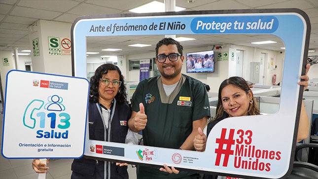 Minsa dispone de la Línea 113, opción 1, para orientación e información en salud durante el Fenómeno El Niño