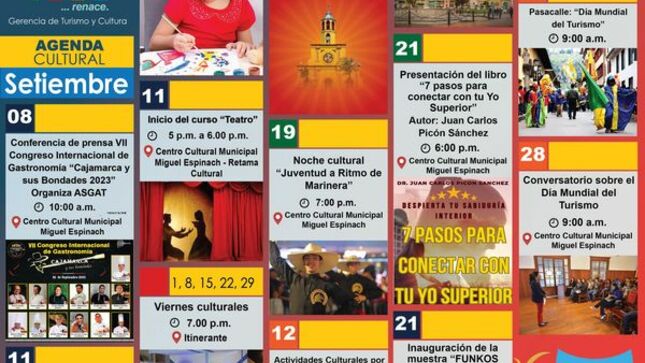 Revisa nuestra agenda cultural del mes de setiembre y conoce 🔎 las actividades que tenemos programadas para ti