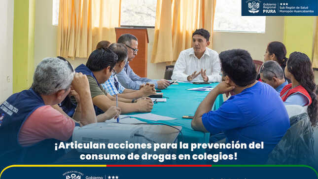 Articulan acciones para la prevención del consumo de drogas en colegios 