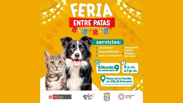 Minsa realizará feria “Entre Patas” para promover la tenencia responsable de mascotas