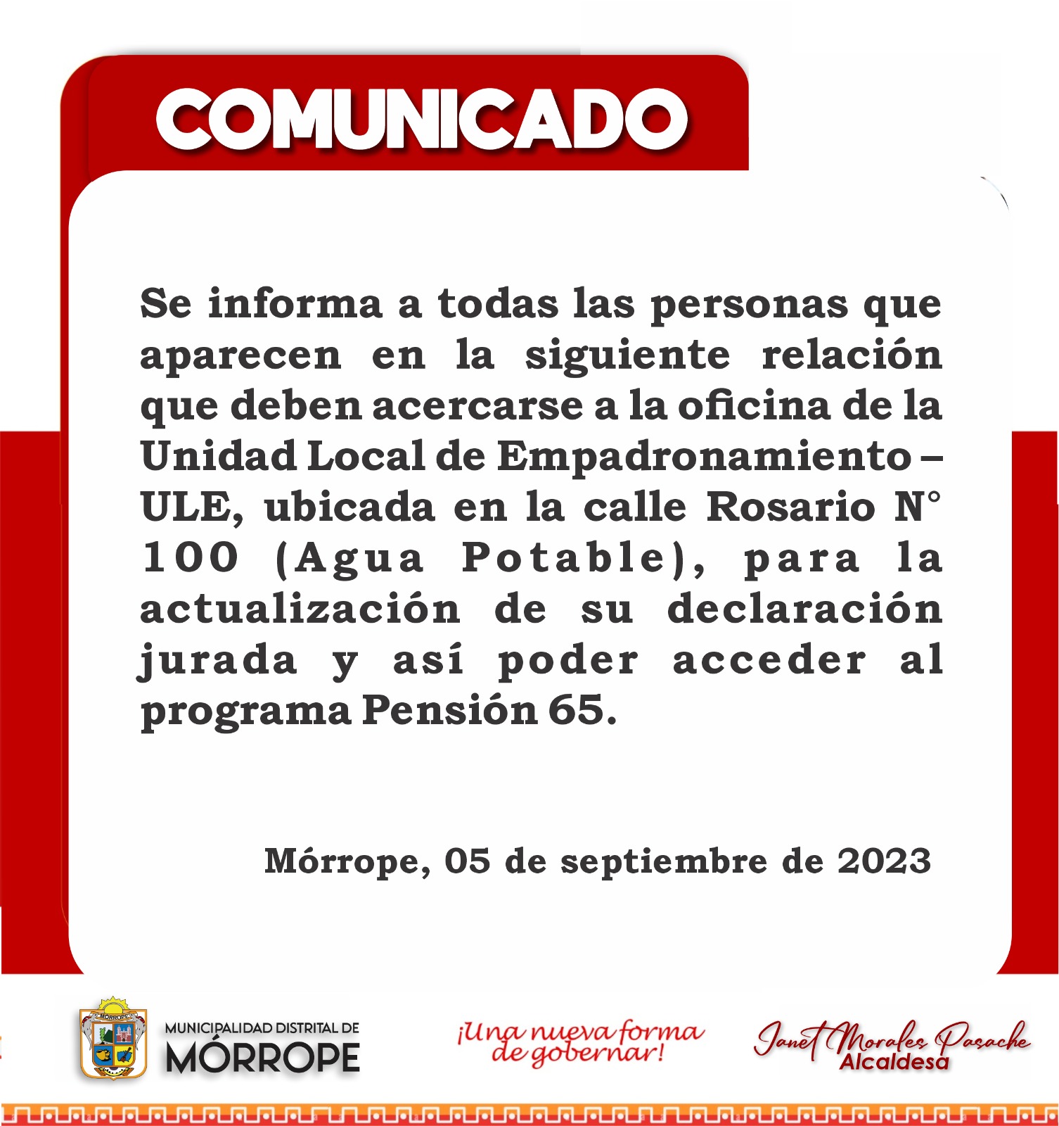 COMUNICADO ULE