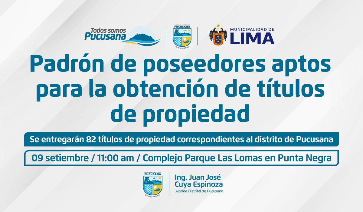 Padrón de poseedores aptos para la obtención de títulos de pripiedad