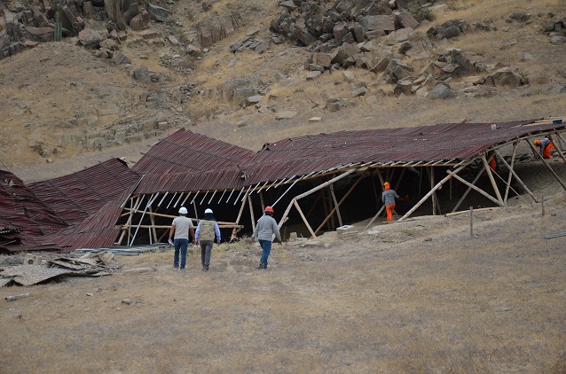 Trabajos en El Arenal, ladera oeste del cerro Ventarrón