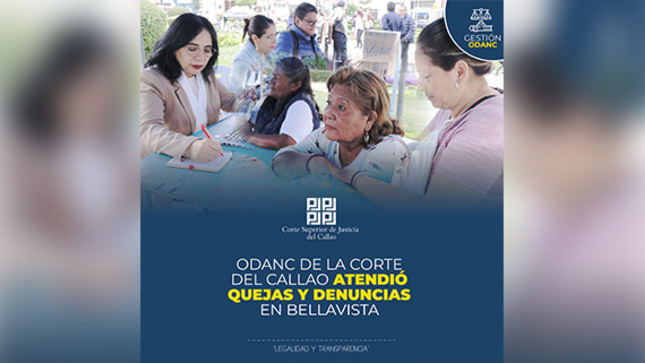 Oficina Descentralizada de la Autoridad de Control del Callao llegó a Bellavista con mesa itinerante “La queja que mejora la justicia”