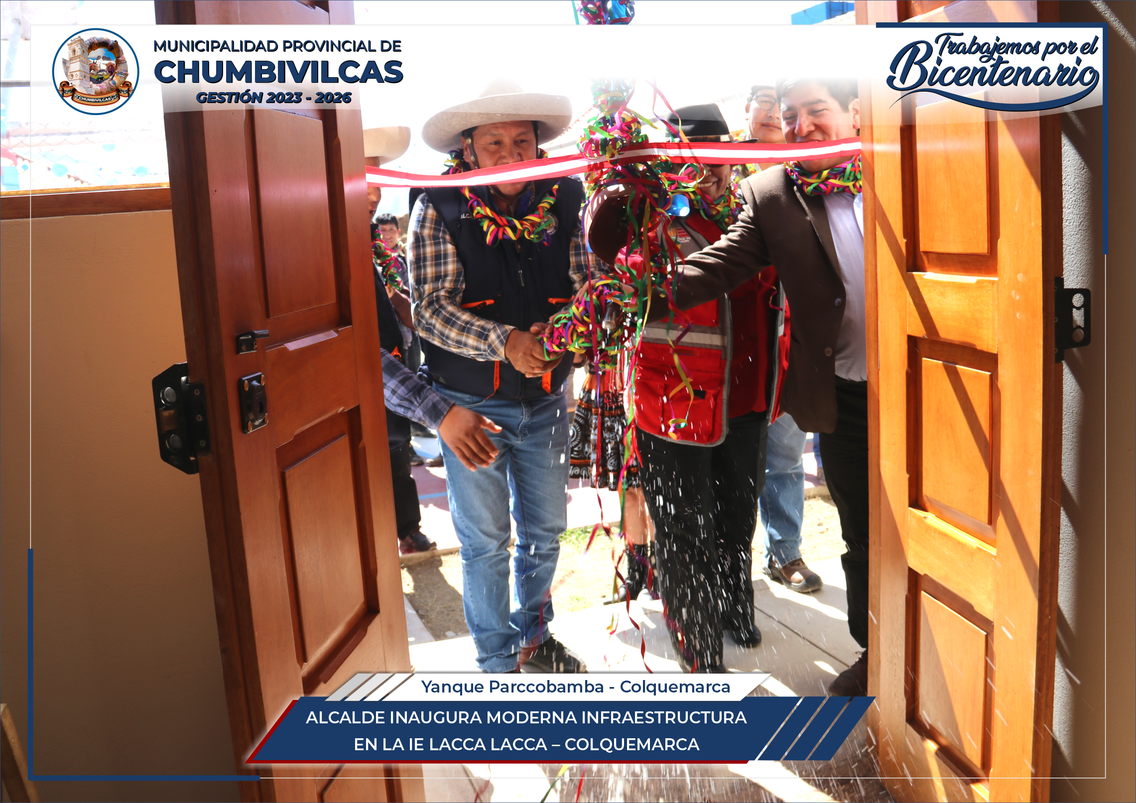 Alcalde de Chumbivilcas inaugura moderna infraestructura en la I.E. Lacca Lacca - Colquemarca