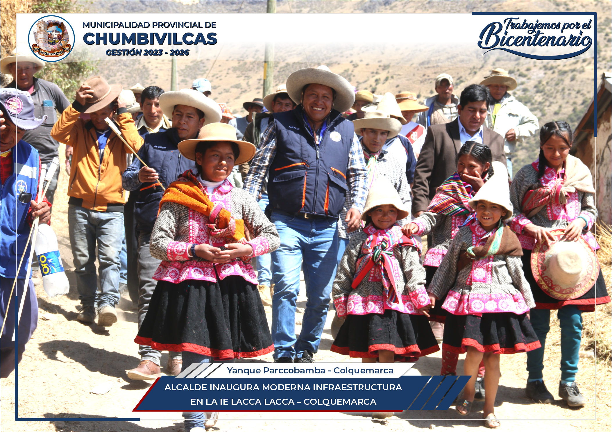 Alcalde de Chumbivilcas inaugura moderna infraestructura en la I.E. Lacca Lacca - Colquemarca