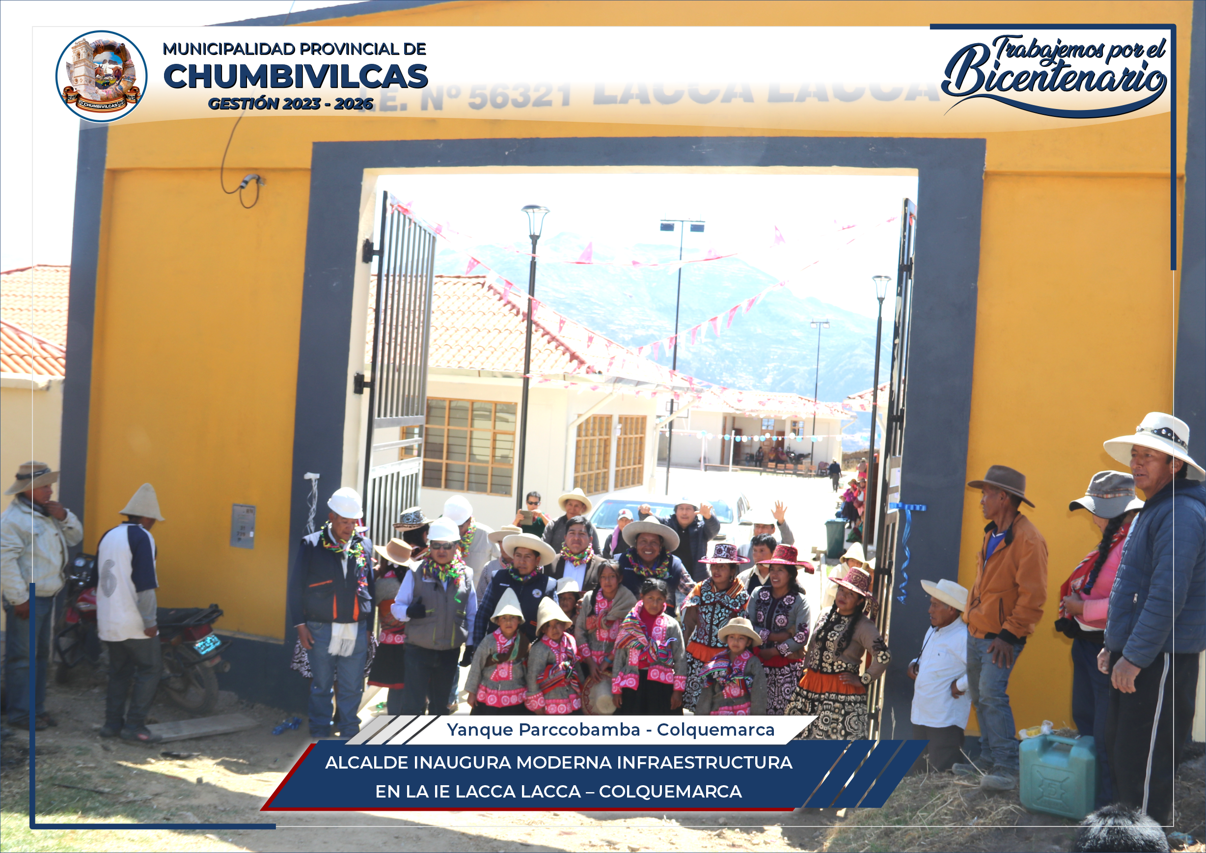 Alcalde de Chumbivilcas inaugura moderna infraestructura en la I.E. Lacca Lacca - Colquemarca