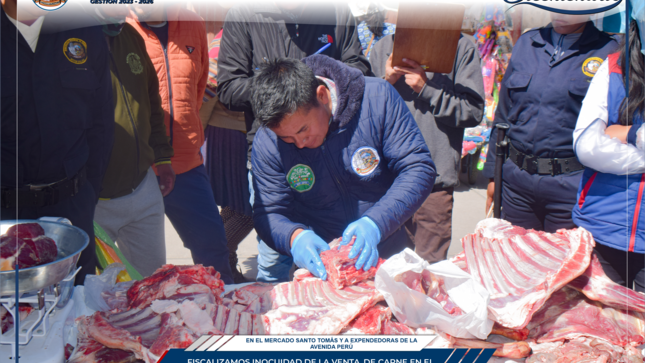 En Chumbivilcas se fiscaliza inocuidad de la venta de carne en el distrito de Santo Tomás 