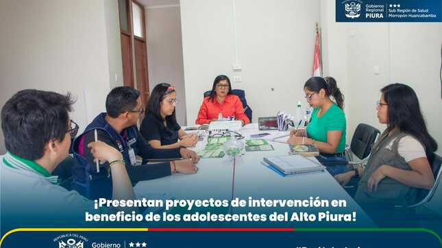 presentan proyectos de intervención a los beneficios de los adolescentes del alto Piura.