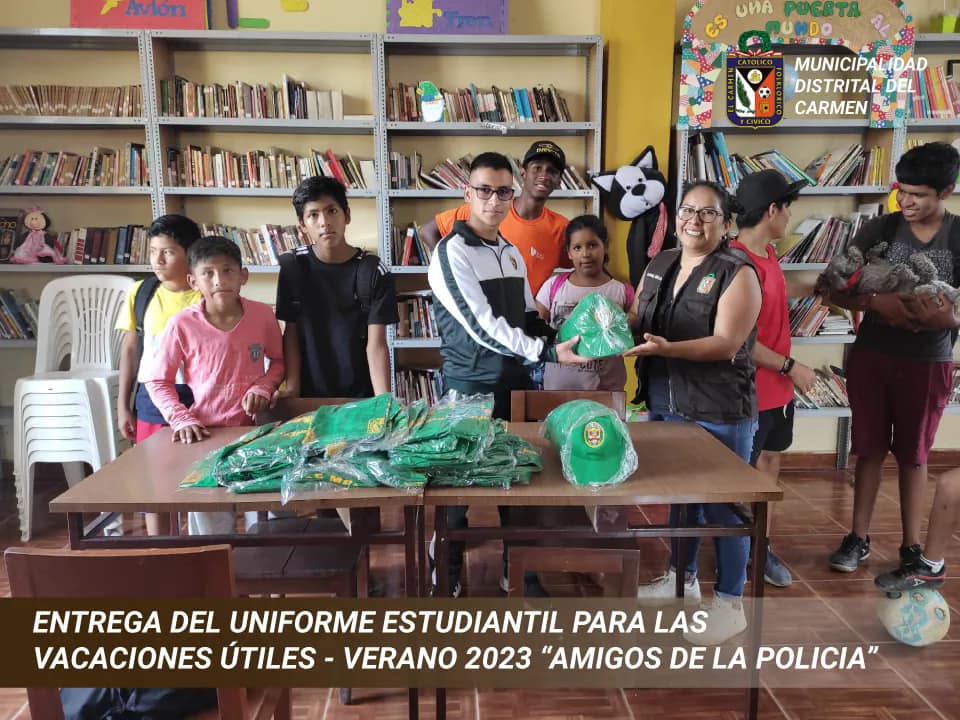 ENTREGA DE UNIFORMES A NIÑOS Y NIÑAS DEL PROGRAMA PREVENTIVO CLUB DE MENORES – AMIGOS DE LA POLICIA