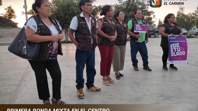PRIMERA RONDA MIXTA POR LAS CALLES DEL CENTRO POBLADO SAN REGIS.