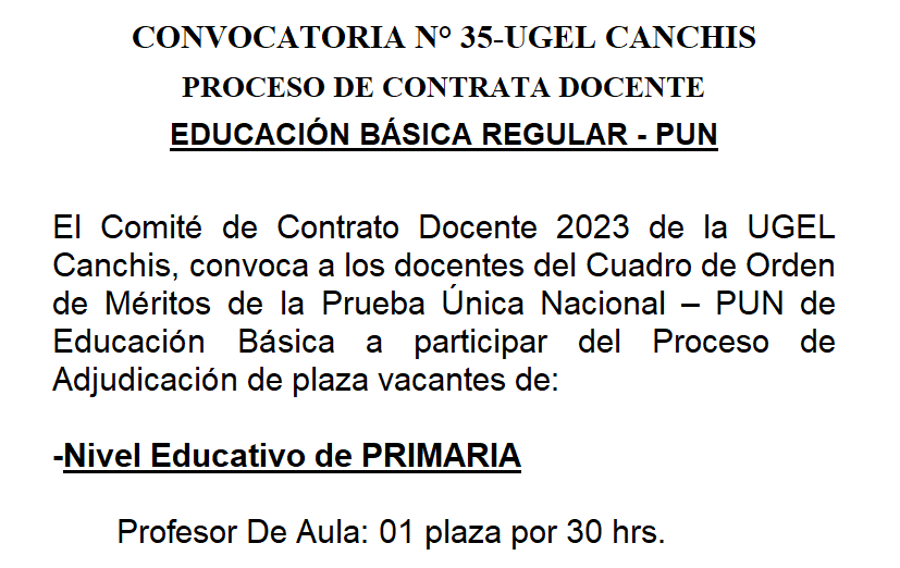 convocatoria n° 35