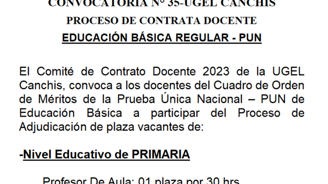 convocatoria n° 35