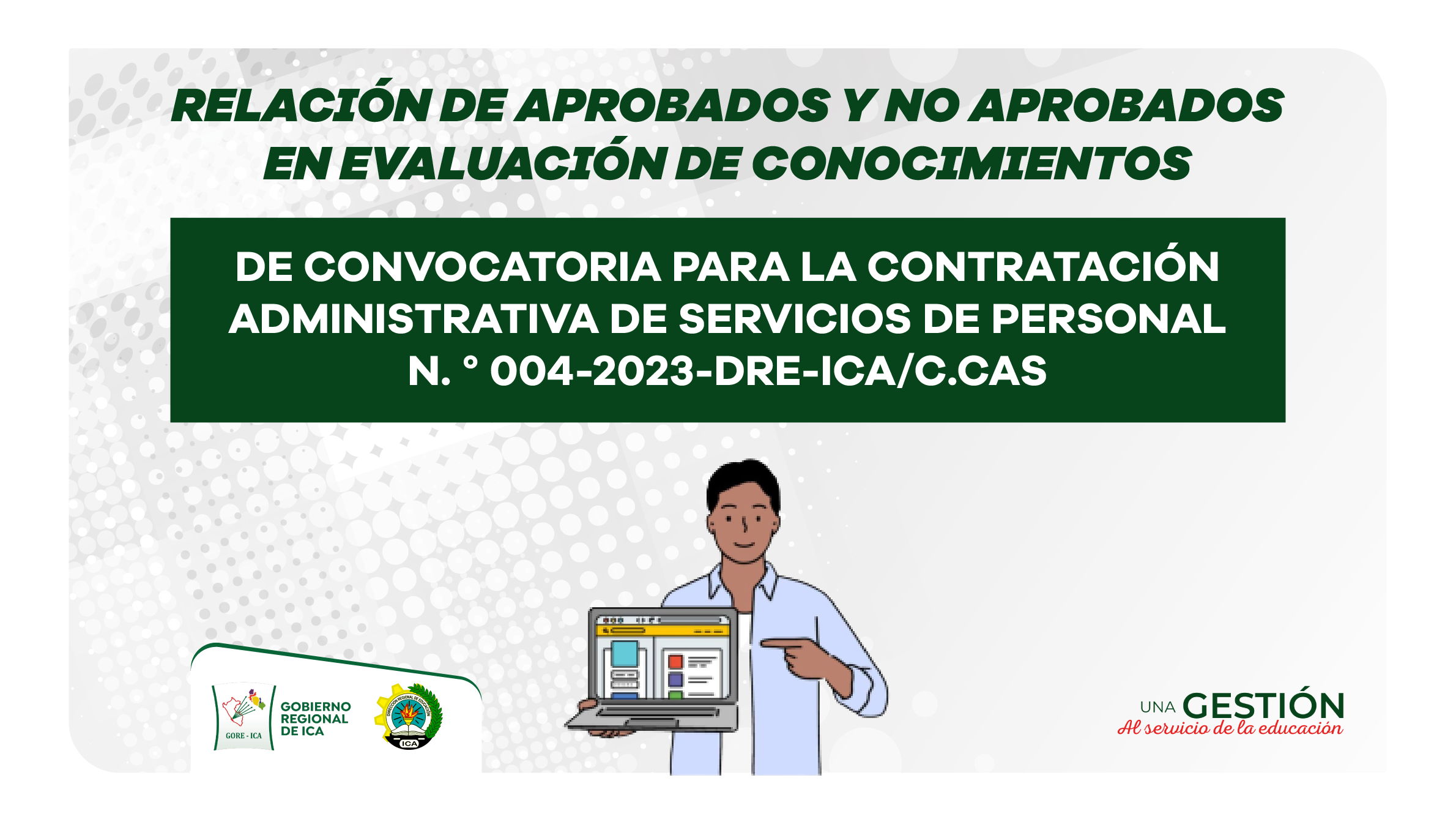 Relación de aprobados y no aprobados en evaluación de conocimientos