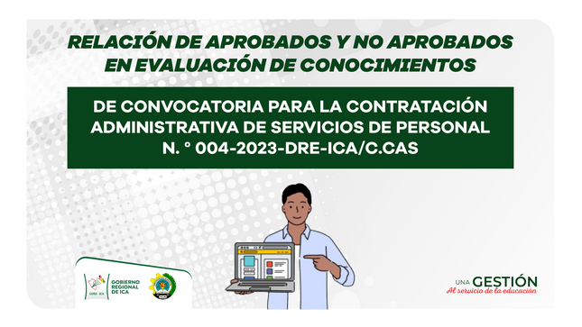 Relación de aprobados y no aprobados en evaluación de conocimientos