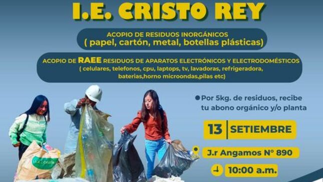 Seguimos recorriendo la ciudad para cuidar nuestro medio ambiente. 
📆Miércoles 13 de setiembre 
⏰ 10:00 a. m. 