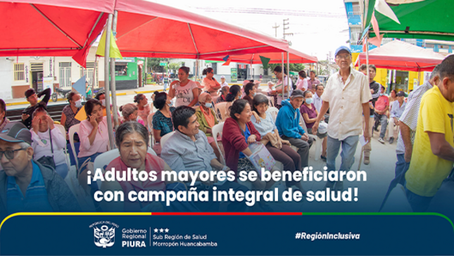 Adultos mayores se benefician con campaña integral de salud.