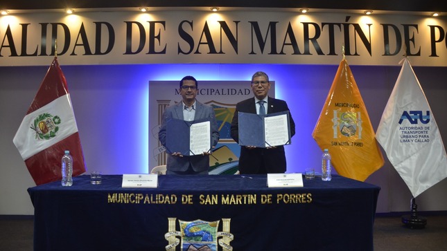 Firma de convenio entre Municipalidad de SMP y ATU eliminarán la informalidad en el transporte urbano