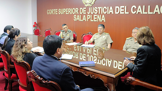 Trabajo coordinado entre la Corte Superior de Justicia del Callao y la Región Policial Callao por la Unidad de Flagrancia