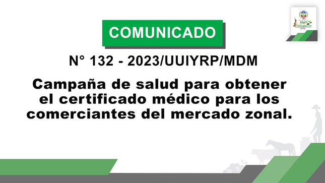 Archivo PNG campaña de salud para obtener el certificado médico para los comerciantes del mercado zonal.