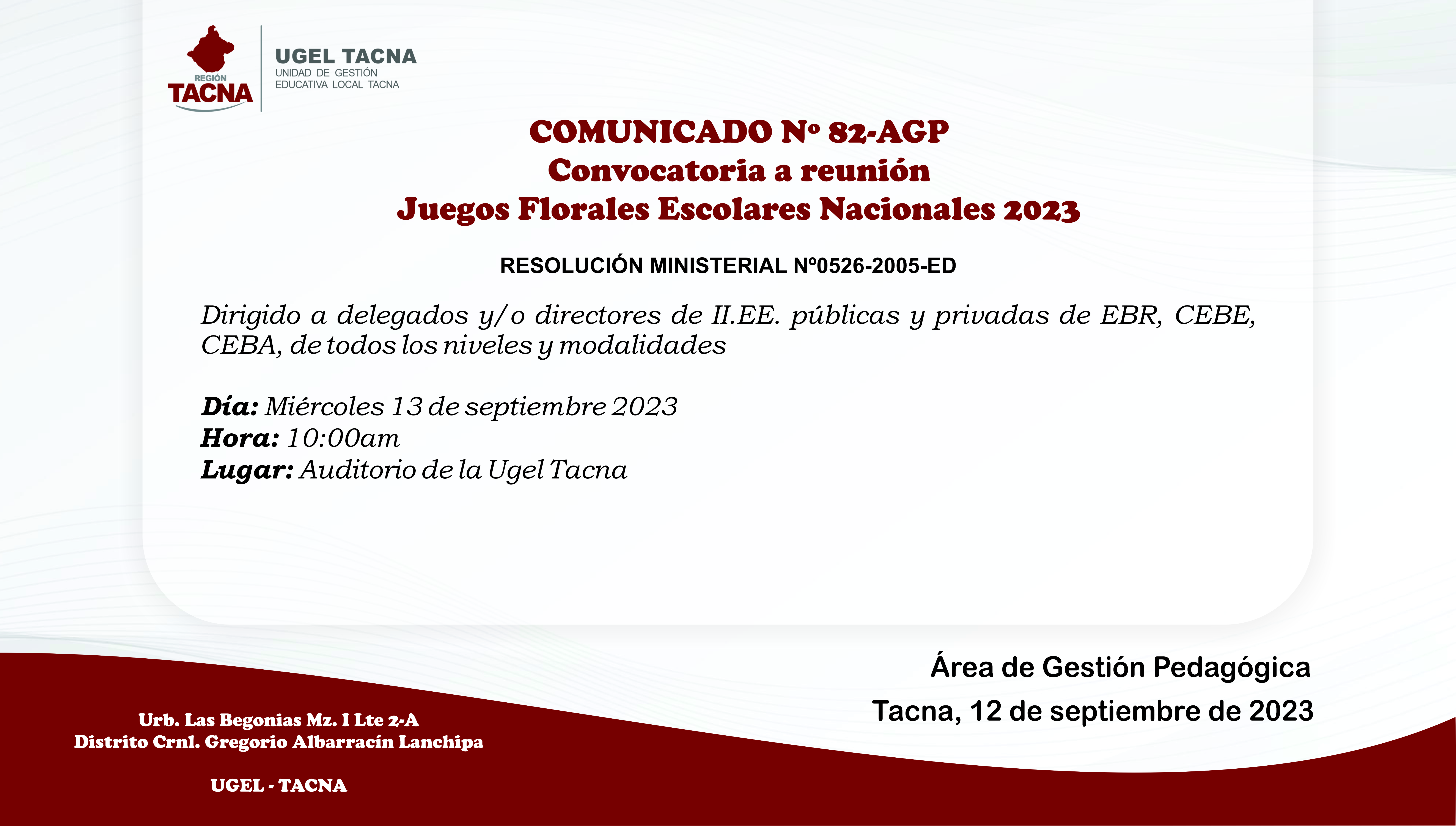 Comunicado Nº82-2023-AGP
