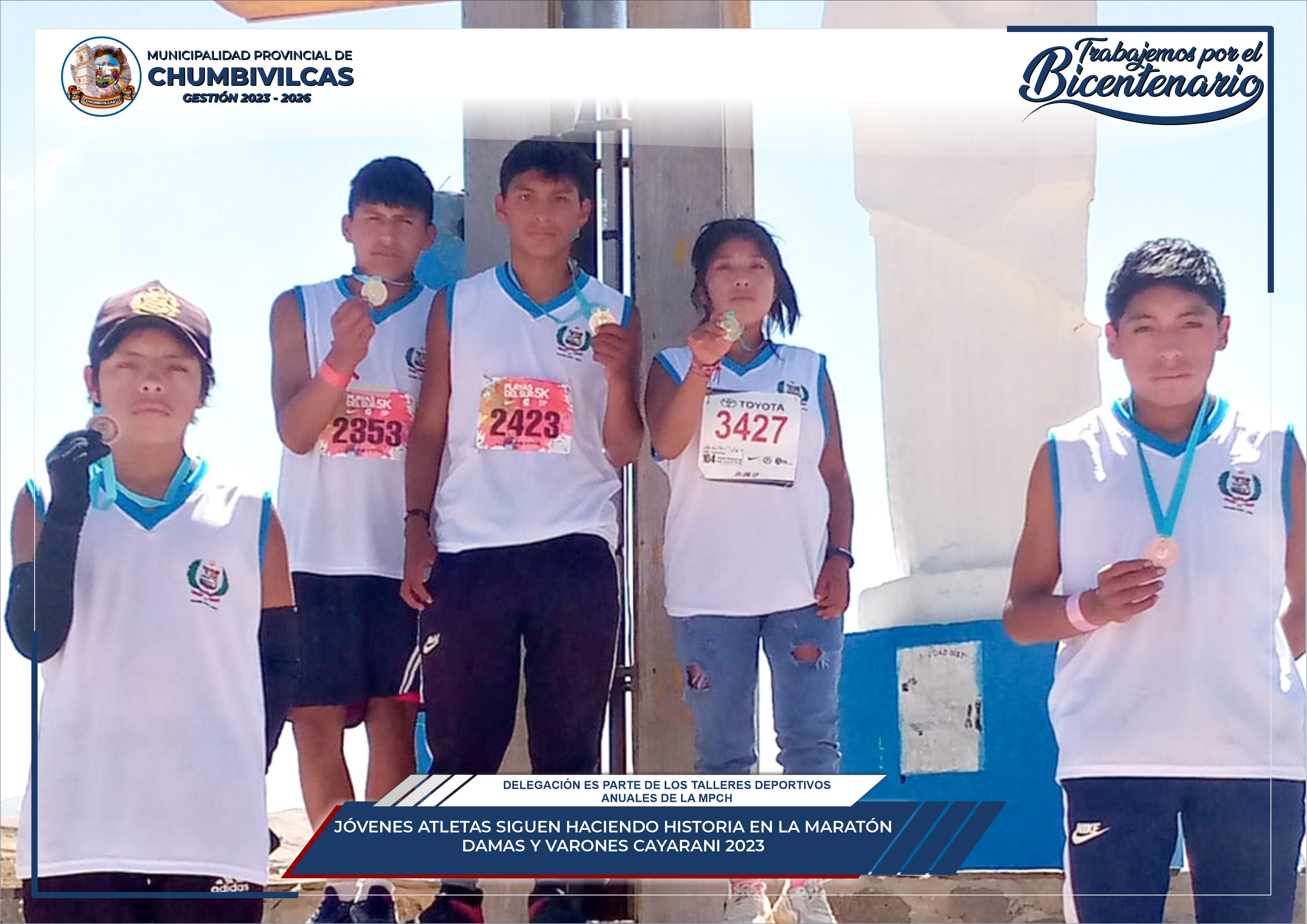 Jóvenes de Santo Tomás Chumbivilcas participa de maratón Damas y Varones Cayarani 2023