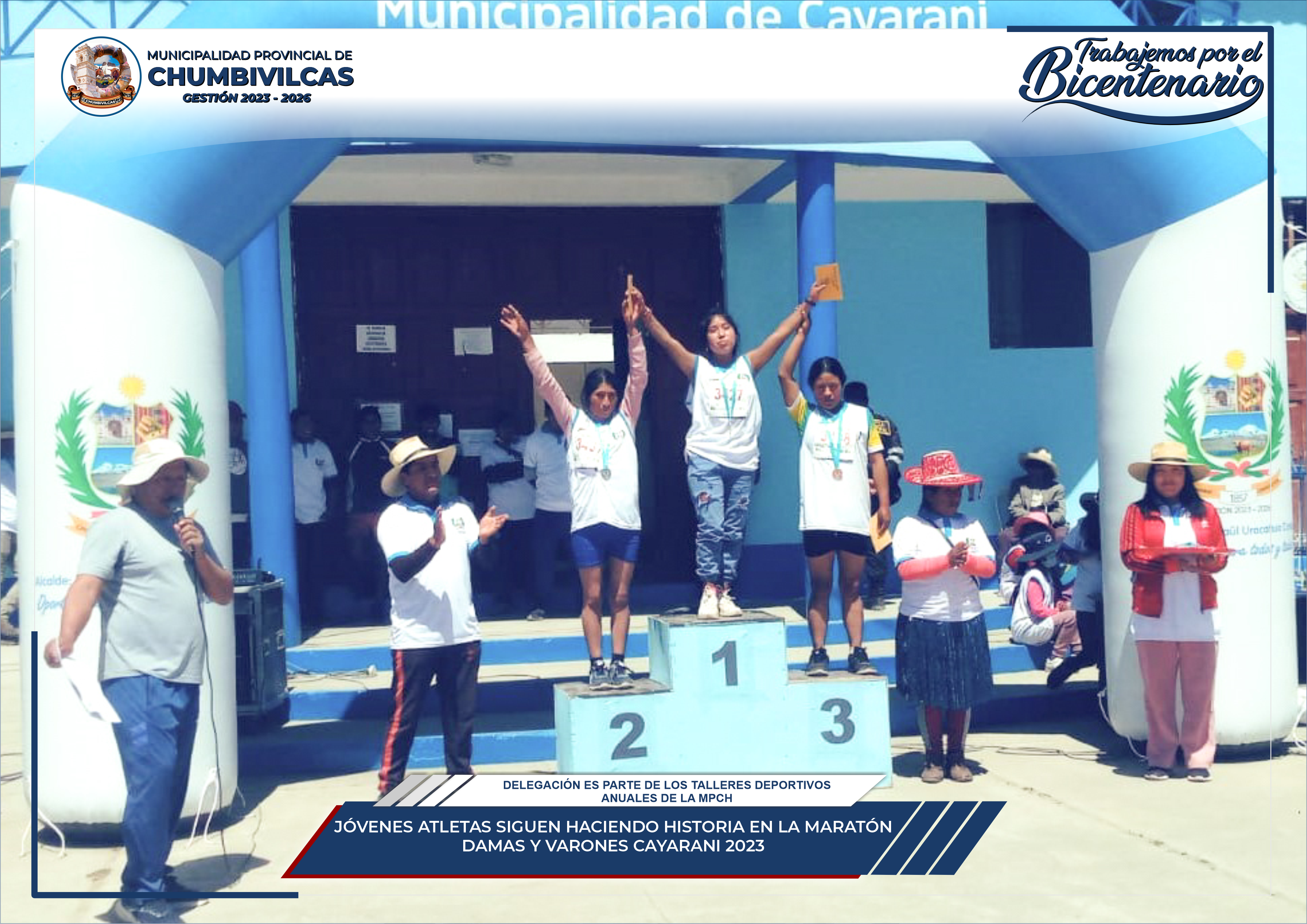 Jóvenes de Santo Tomás Chumbivilcas participa de maratón Damas y Varones Cayarani 2023