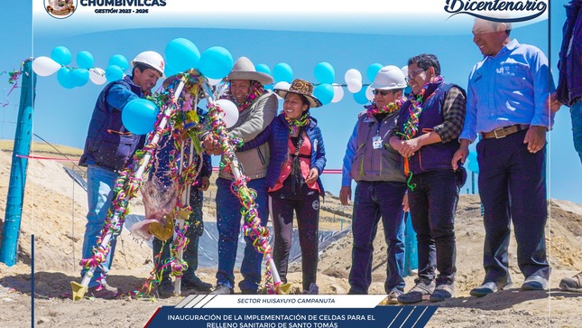 Alcalde de Chumbivilcas inaugura implementación de celdas para el relleno sanitario de Santo Tomás 