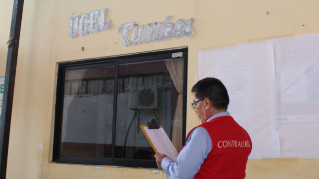 La Contraloría General de la República evidenció deficiencias en la administración de viáticos por comisión de servicios por parte de trabajadores de la Unidad de Gestión Educativa Local de Tumbes (UGEL), en el período de abril a julio del 2023, por un monto de S/ 15 260.