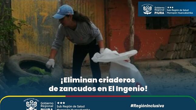 Eliminan criaderos de zancudos en El Ingenio.