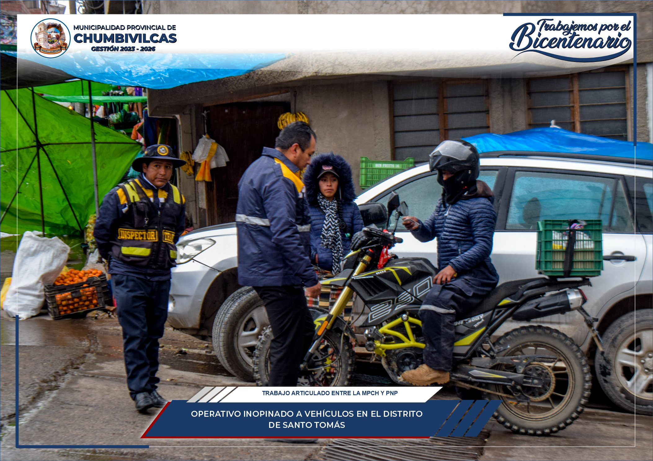 Se realiza operativo inopinado a vehículos en el distrito de Santo Tomás - Chumbivilcas 