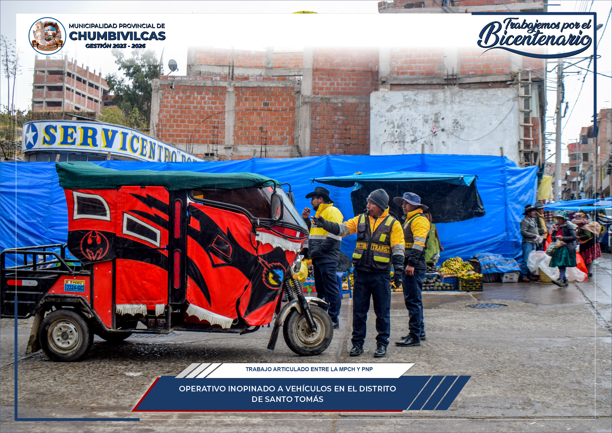 Se realiza operativo inopinado a vehículos en el distrito de Santo Tomás - Chumbivilcas 